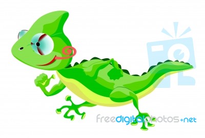 Cartoon Character Lizard Stock Image