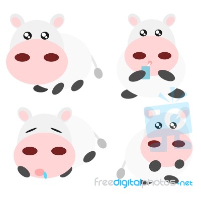 Cartoon Cow Illustration Stock Image