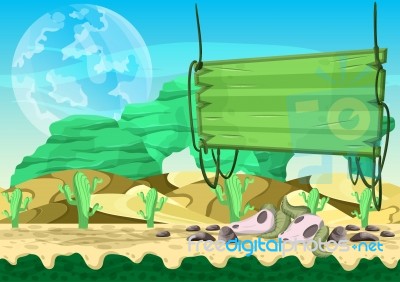 Cartoon  Desert Background With Separated Layers For Game And Animation Stock Image