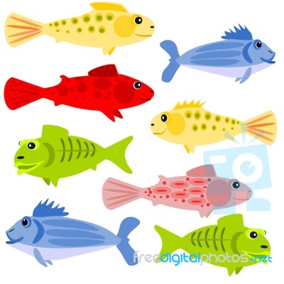 Cartoon Fishes Stock Image