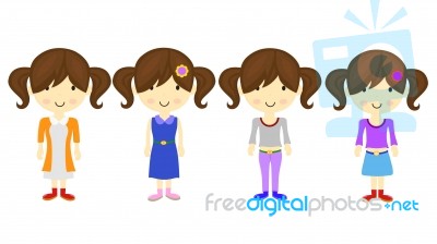 Cartoon Girl Stock Image