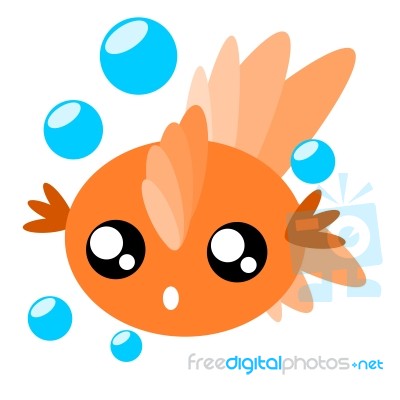 Cartoon Goldfish Illustration Stock Image