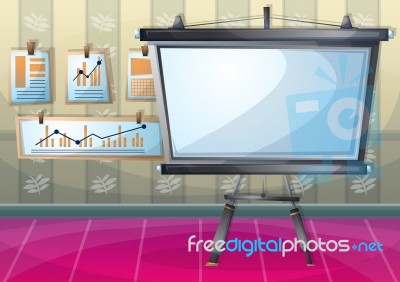 Cartoon  Illustration Interior Classroom With Separated Layers Stock Image