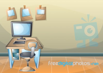 Cartoon  Illustration Interior Classroom With Separated Layers Stock Image