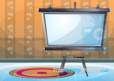 Cartoon  Illustration Interior Classroom With Separated Layers Stock Image