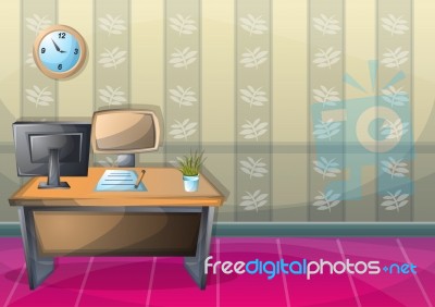 Cartoon  Illustration Interior Classroom With Separated Layers Stock Image