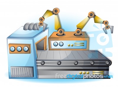 Cartoon  Illustration Interior Factory Room With Separated Layers Stock Image