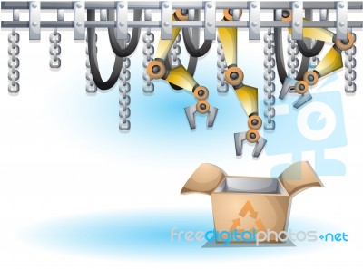 Cartoon  Illustration Interior Factory Room With Separated Layers Stock Image