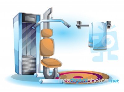 Cartoon  Illustration Interior Fitness Room With Separated Layers Stock Image