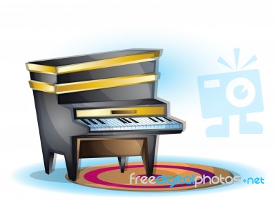 Cartoon  Illustration Interior Music Room With Separated Layers Stock Image