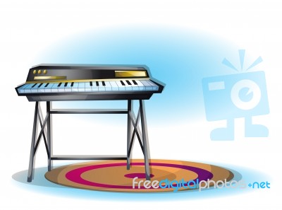 Cartoon  Illustration Interior Music Room With Separated Layers Stock Image