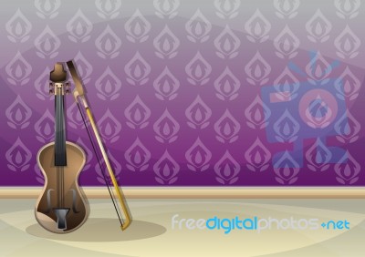 Cartoon  Illustration Interior Music Room With Separated Layers Stock Image