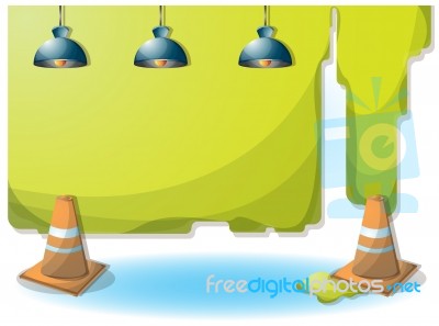 Cartoon  Illustration Interior Painting Wall With Separated Layers Stock Image