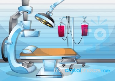 Cartoon  Illustration Interior Surgery Operation Room With Separated Layers Stock Image