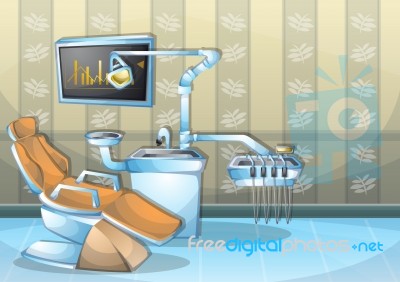 Cartoon  Illustration Interior Surgery Operation Room With Separated Layers Stock Image