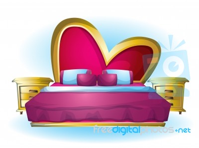 Cartoon  Illustration Interior Valentine Room With Separated Layers Stock Image