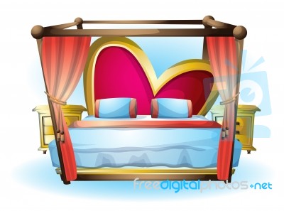 Cartoon  Illustration Interior Valentine Room With Separated Layers Stock Image