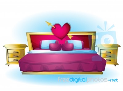 Cartoon  Illustration Interior Valentine Room With Separated Layers Stock Image