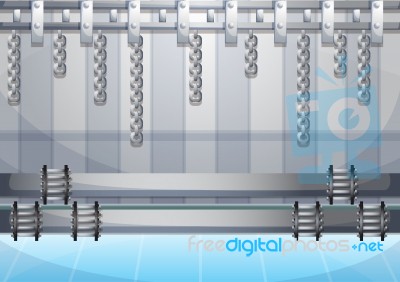 Cartoon  Illustration Water Pipe Wall With Separated Layers Stock Image