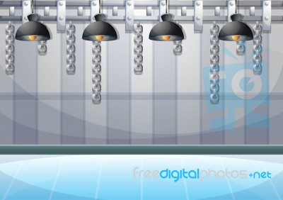 Cartoon  Illustration Water Pipe Wall With Separated Layers Stock Image