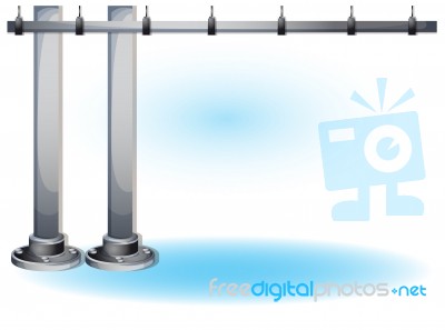 Cartoon  Illustration Water Pipe Wall With Separated Layers Stock Image
