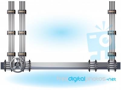 Cartoon  Illustration Water Pipe Wall With Separated Layers Stock Image