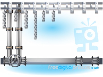 Cartoon  Illustration Water Pipe Wall With Separated Layers Stock Image