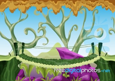 Cartoon  Landscape With Separated Layers For Game And Animation Stock Image