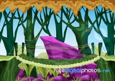 Cartoon  Landscape With Separated Layers For Game And Animation Stock Image