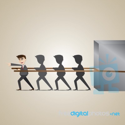 Cartoon Leadership Businessman Stock Image