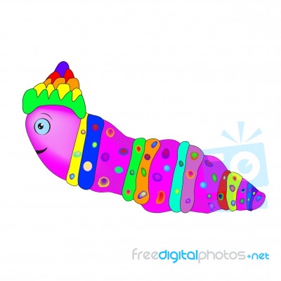 Cartoon Monster Worm Stock Image