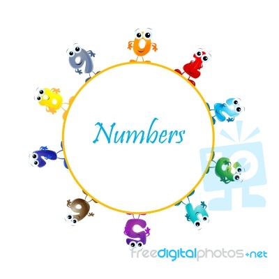 Cartoon Numbers Stock Image