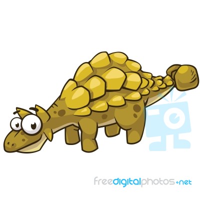 Cartoon Of Ankylosaurus Dinosaur Stock Image