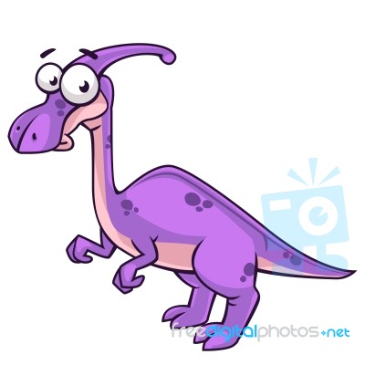 Cartoon Of Parasaurolophus Dinosaur Stock Image