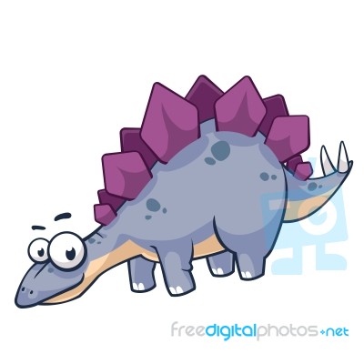 Cartoon Of Stegosaurus Dinosaur Stock Image