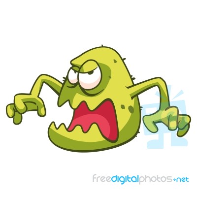 Cartoon Of Virus Or Bacteria Stock Image