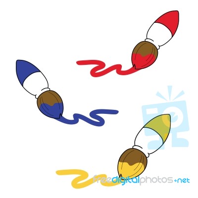 Cartoon Paint Brush Stock Image