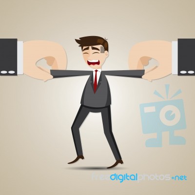 Cartoon Selected Businessman Pulling By Another Hand Stock Image