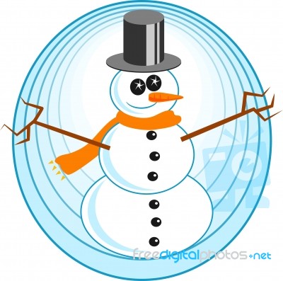 Cartoon Snowman Stock Image