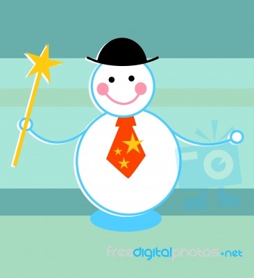 Cartoon Snowman Stock Image