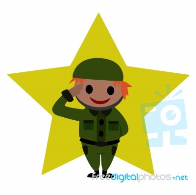 Cartoon Soldier Stock Image