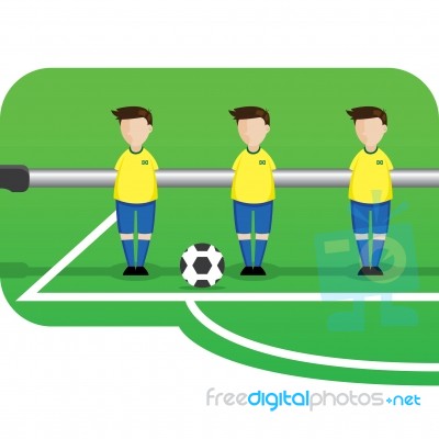 Cartoon Table Football Team Brazil Stock Image