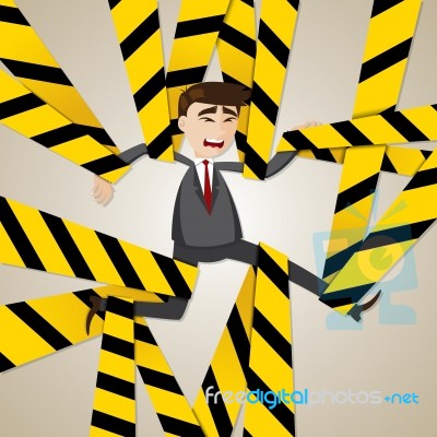 Cartoon Tangled Businessman Stock Image