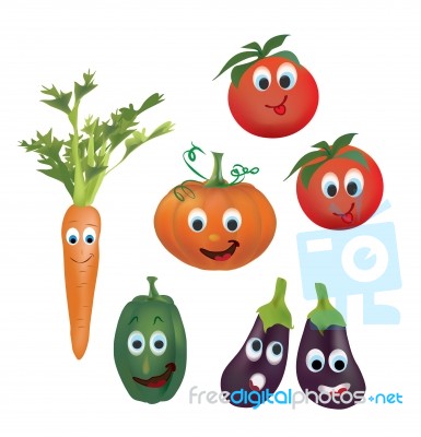 Cartoon Vegetables Stock Image