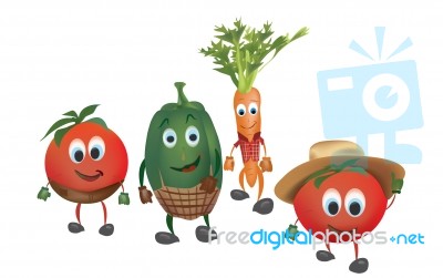 Cartoon Vegetables Stock Image