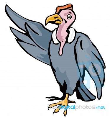 Cartoon Vulture Waving Stock Image