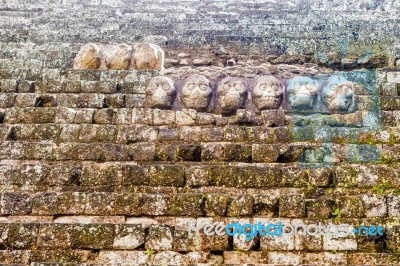 Carved Stones At The  Mayan Ruins In Copan Ruinas, Honduras Stock Photo