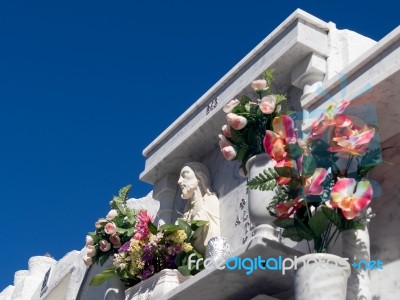 Casares, Andalucia/spain - May 5 : View Of The Cemetery In Casar… Stock Photo