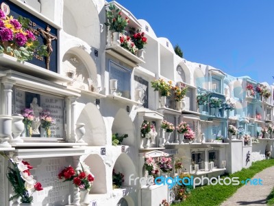 Casares, Andalucia/spain - May 5 : View Of The Cemetery In Casar… Stock Photo