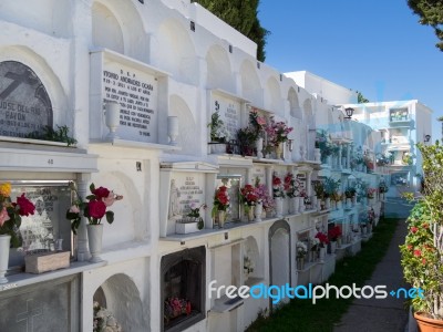 Casares, Andalucia/spain - May 5 : View Of The Cemetery In Casar… Stock Photo